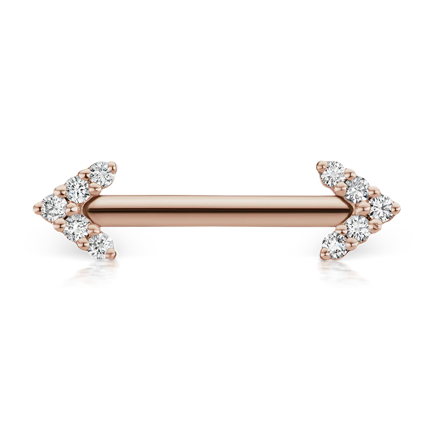 Double Diamond Arrow Nipple Barbell - Image 120