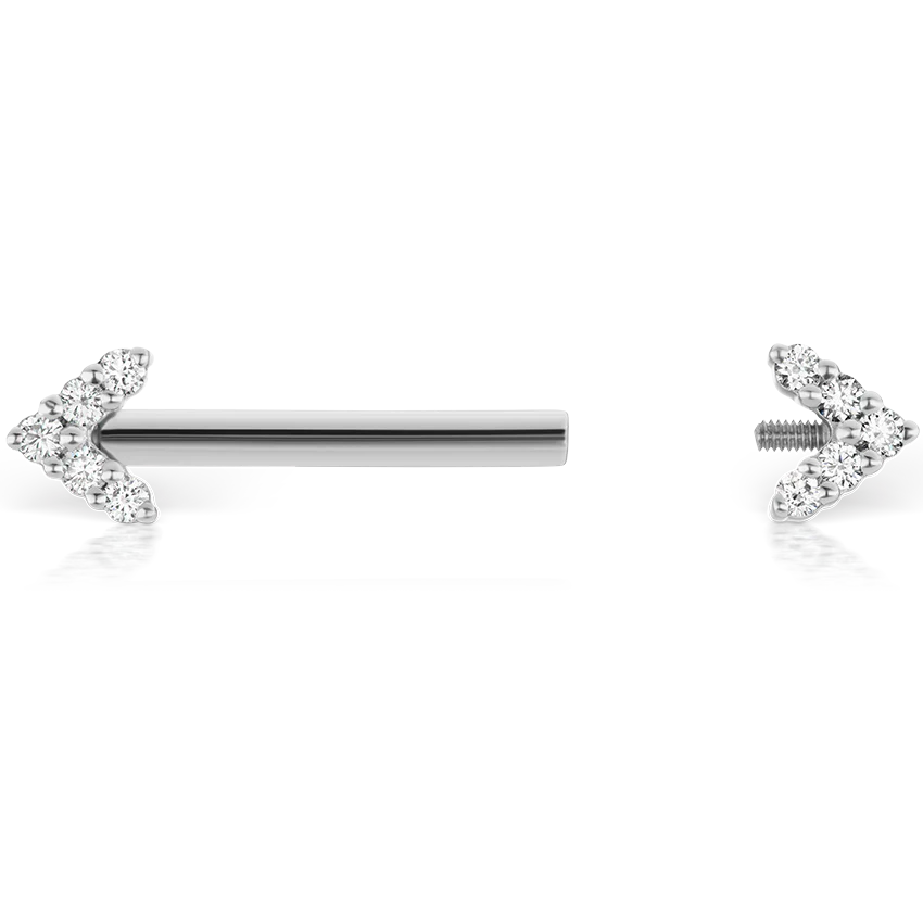 Double Diamond Arrow Nipple Barbell - Image 3