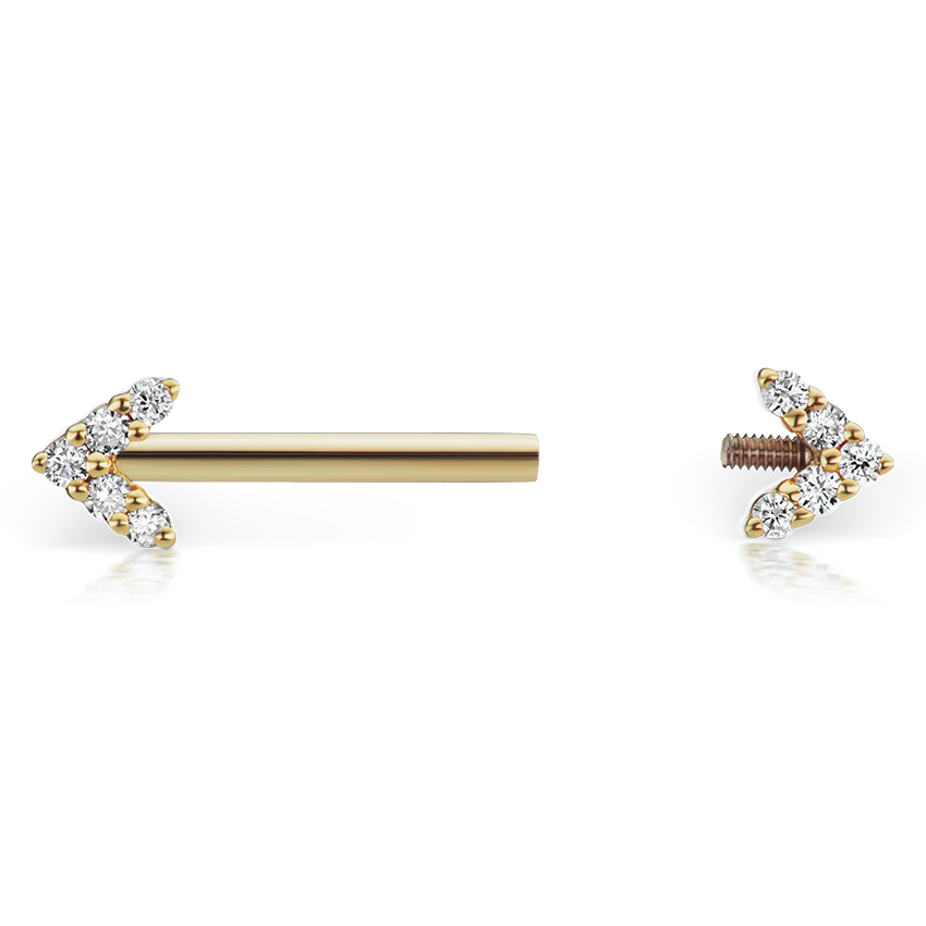 Double Diamond Arrow Nipple Barbell - Image 73