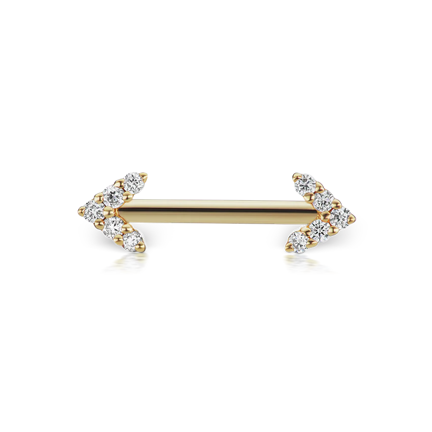Double Diamond Arrow Nipple Barbell - Image 74