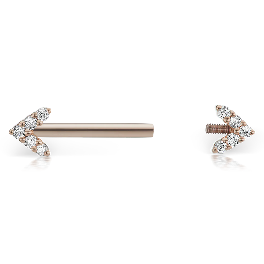 Double Diamond Arrow Nipple Barbell - Image 93