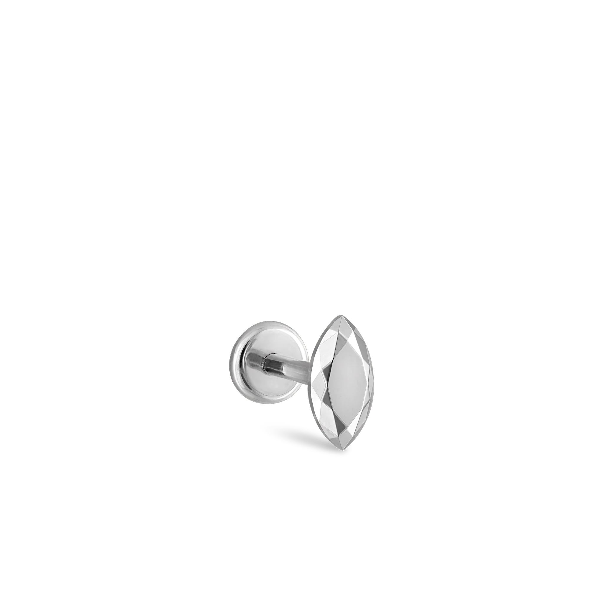 Faceted Gold Marquise Threaded Stud Earring - Image 46