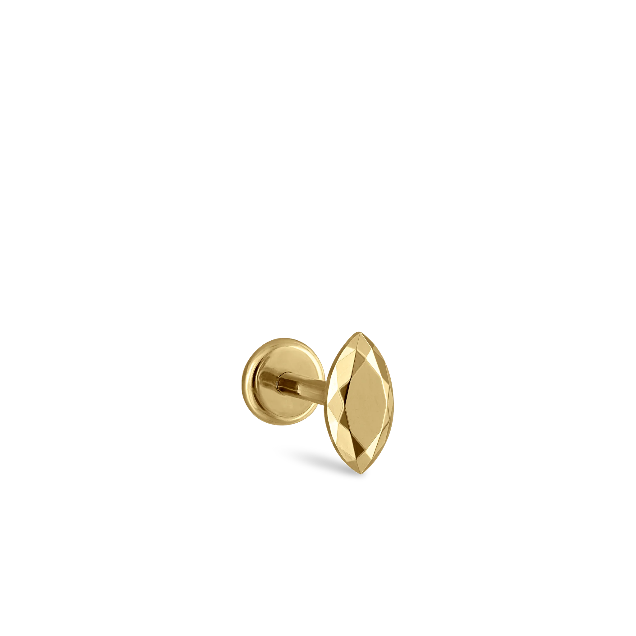 Faceted Gold Marquise Threaded Stud Earring - Image 47