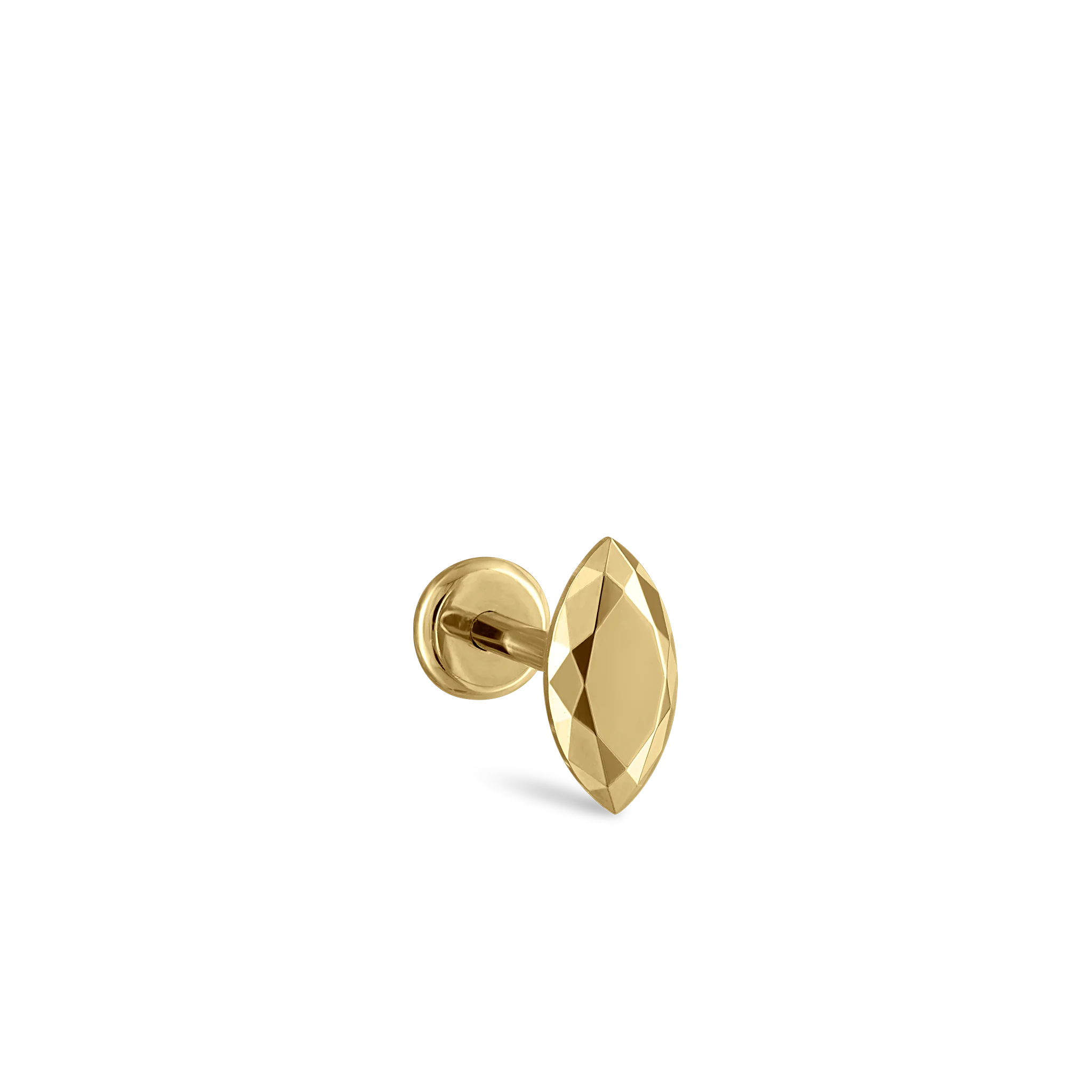 Faceted Gold Marquise Threaded Stud Earring - Image 50