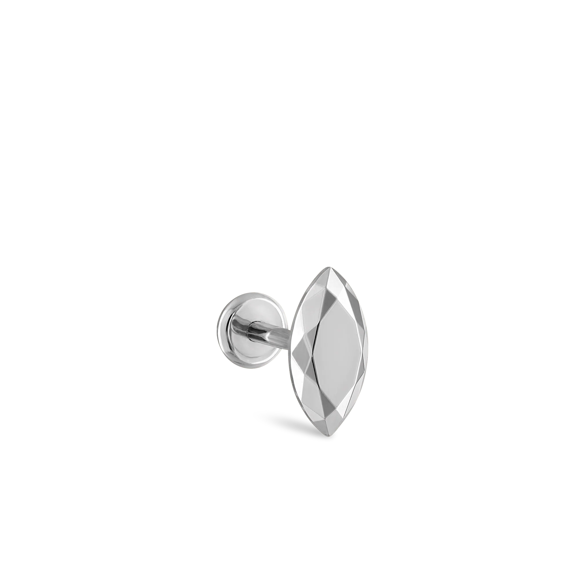 Faceted Gold Marquise Threaded Stud Earring - Image 52