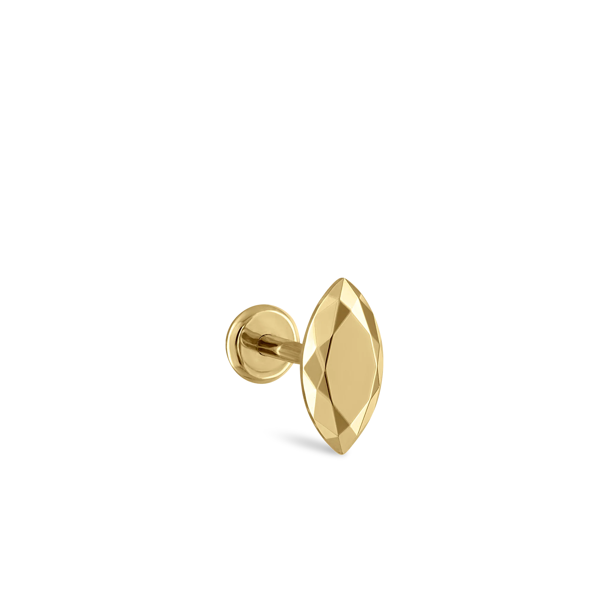 Faceted Gold Marquise Threaded Stud Earring - Image 53