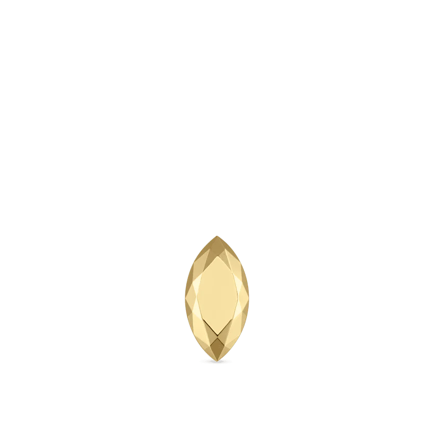 Faceted Gold Marquise Threaded Stud Earring With Titanium Backing - Image 23