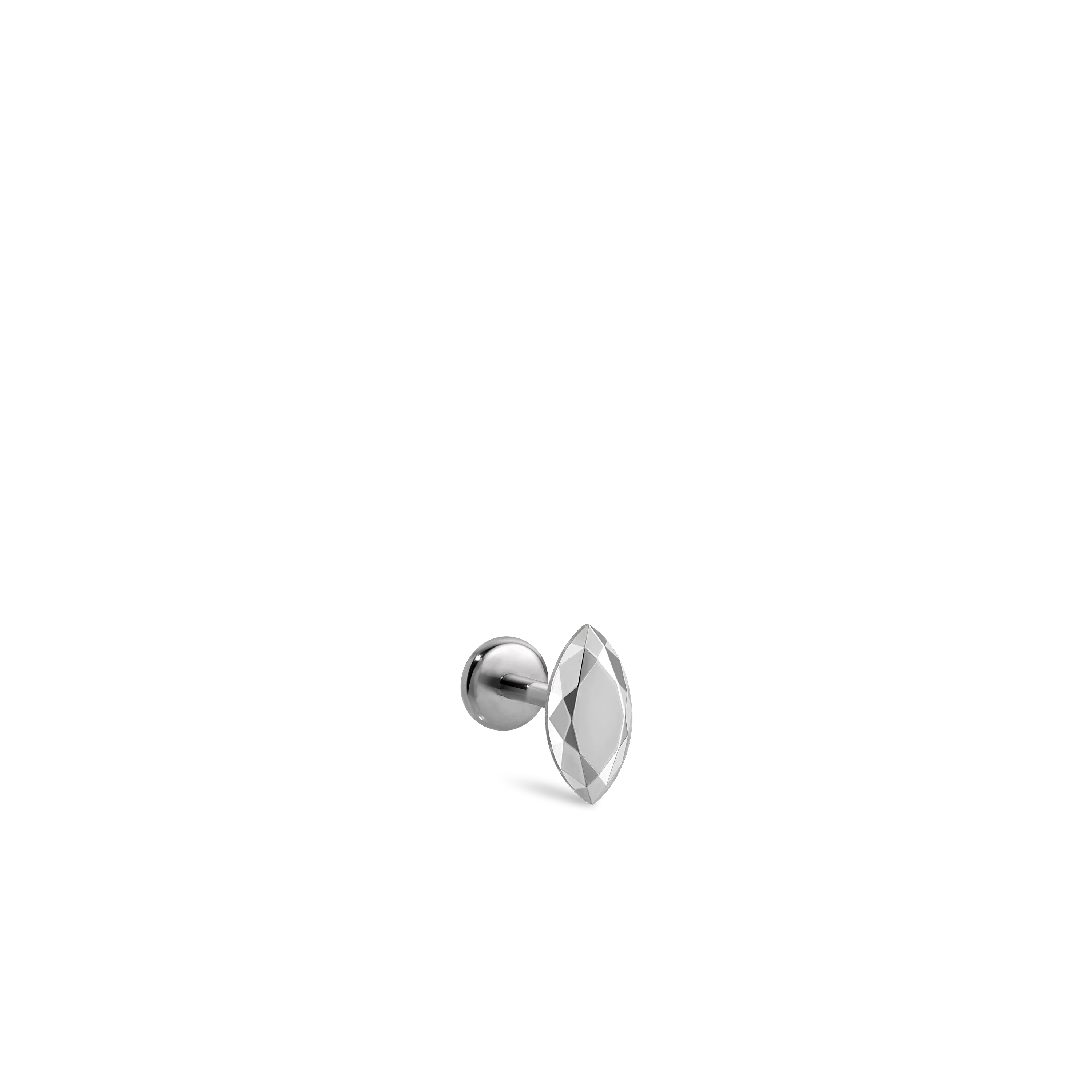 Faceted Gold Marquise Threaded Stud Earring With Titanium Backing - Image 49