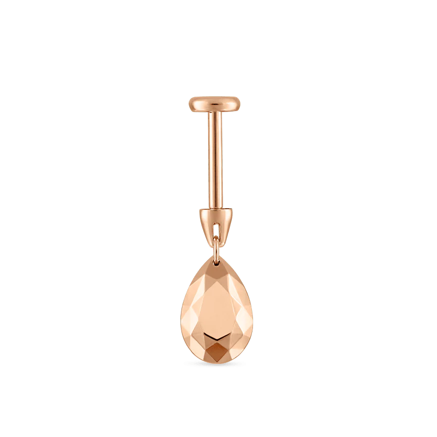 Faceted Gold Pear Threaded Charm Earring - Image 40