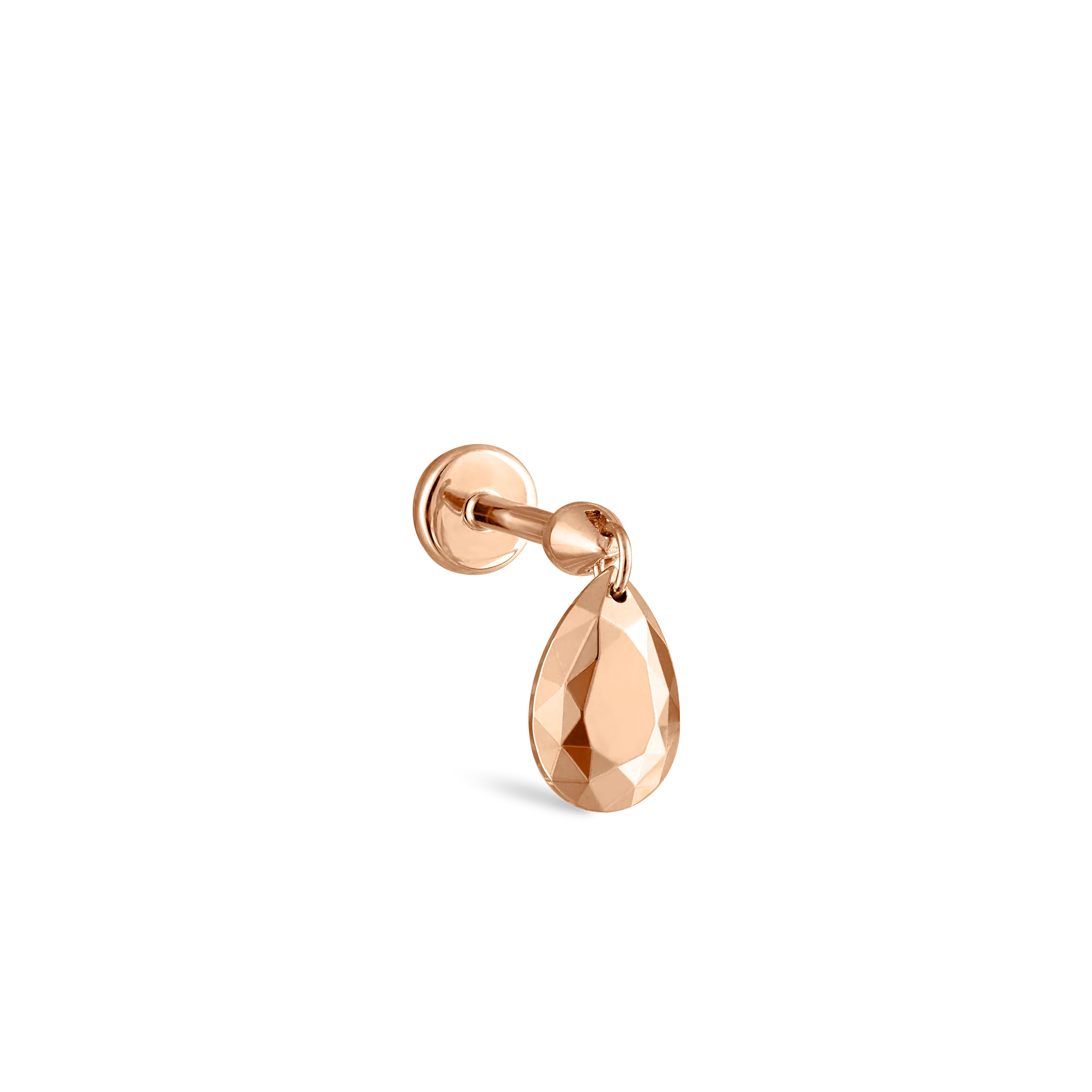 Faceted Gold Pear Threaded Charm Earring - Image 45