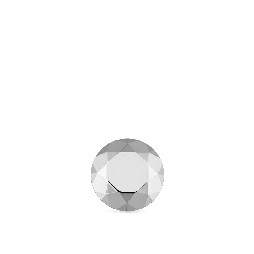 Faceted Gold Round Threaded Stud Earring With Titanium Backing - Image 4