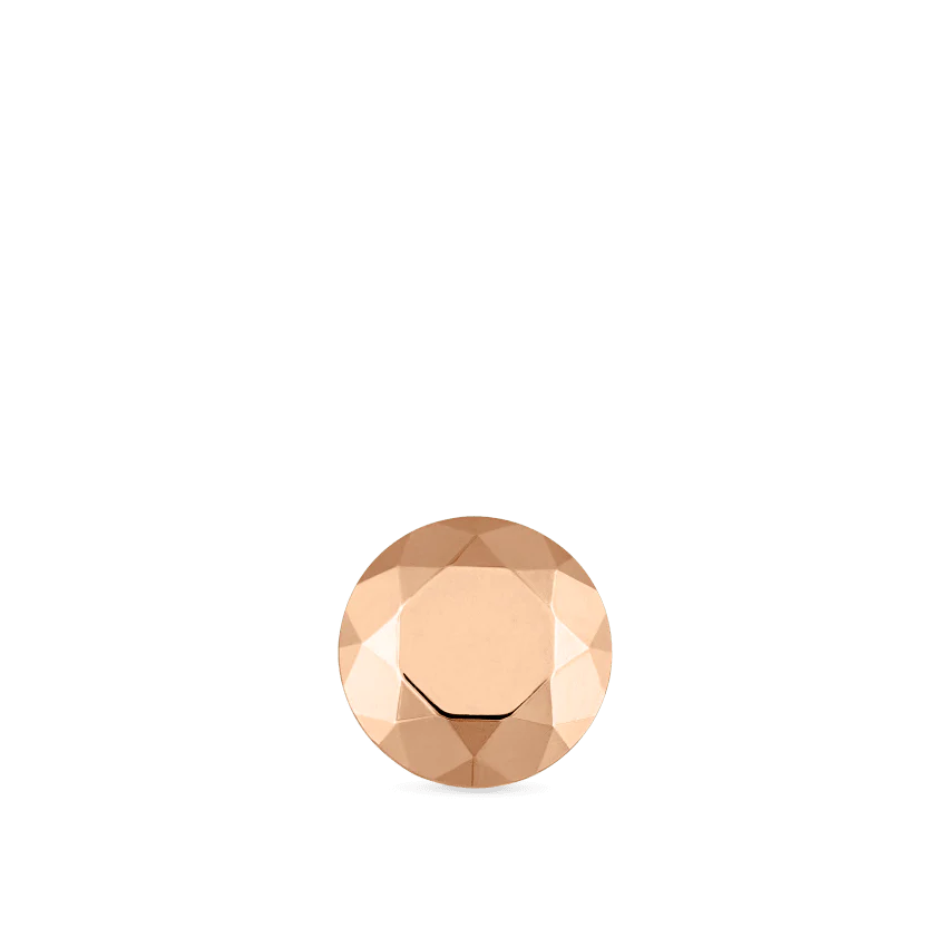 Faceted Gold Round Threaded Stud Earring With Titanium Backing - Image 8