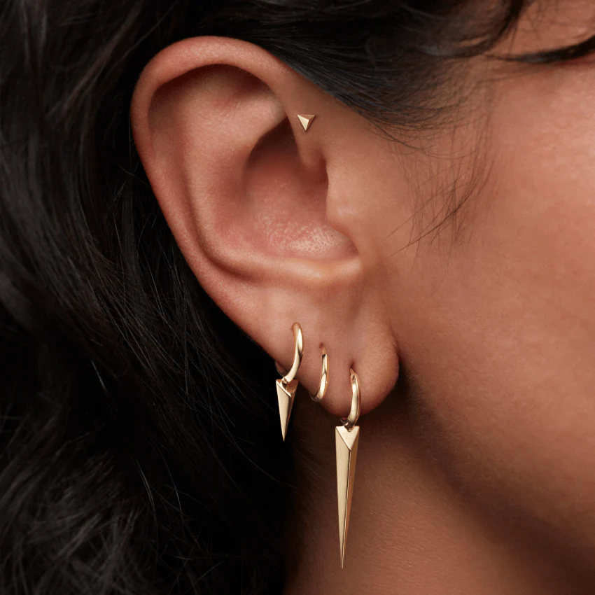 Faceted Grand Spike Hoop Earring - Image 13
