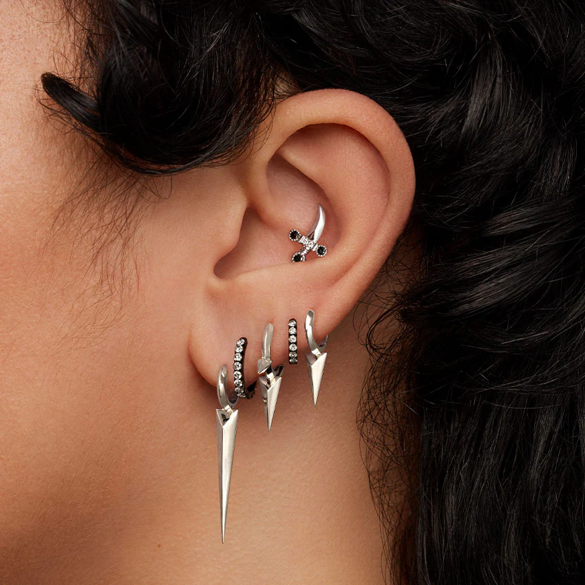 Faceted Grand Spike Hoop Earring - Image 23