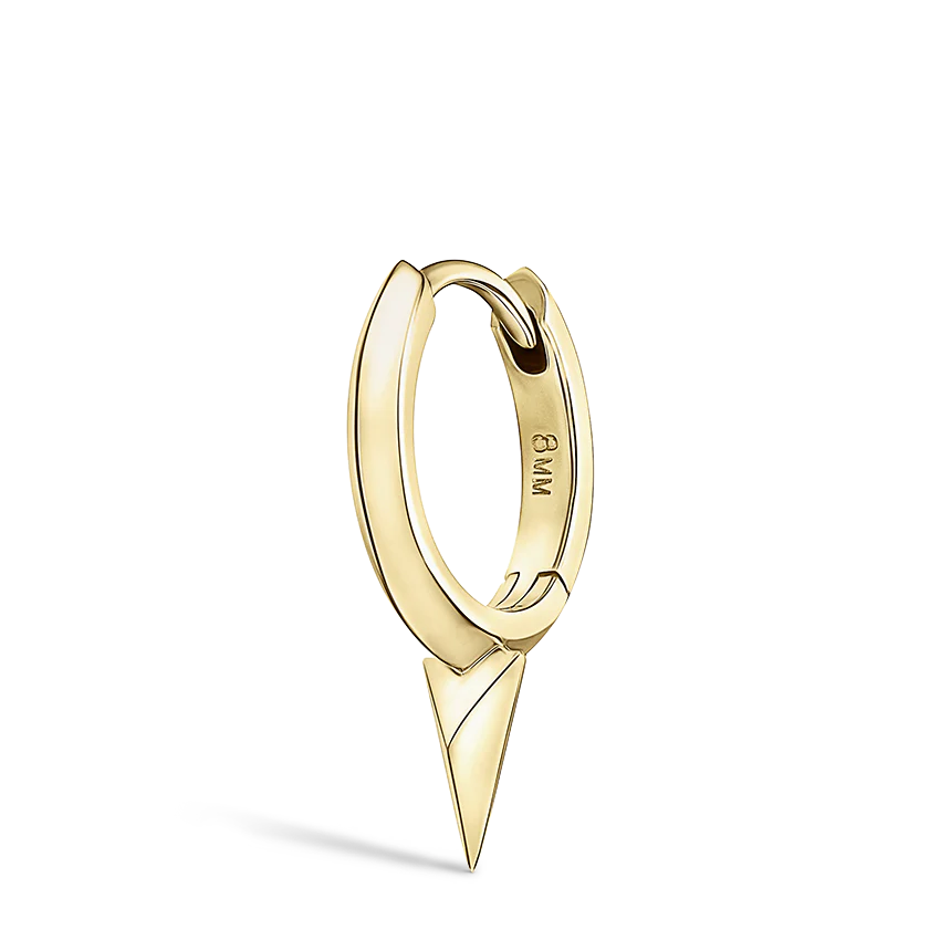 Faceted Single Short Spike Hoop Earring