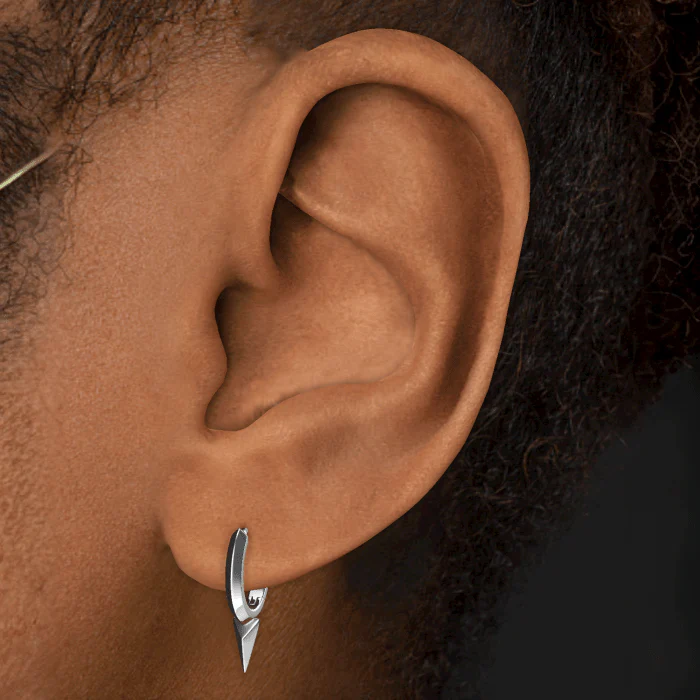 Faceted Single Short Spike Hoop Earring - Image 16
