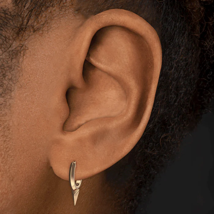 Faceted Single Short Spike Hoop Earring - Image 32