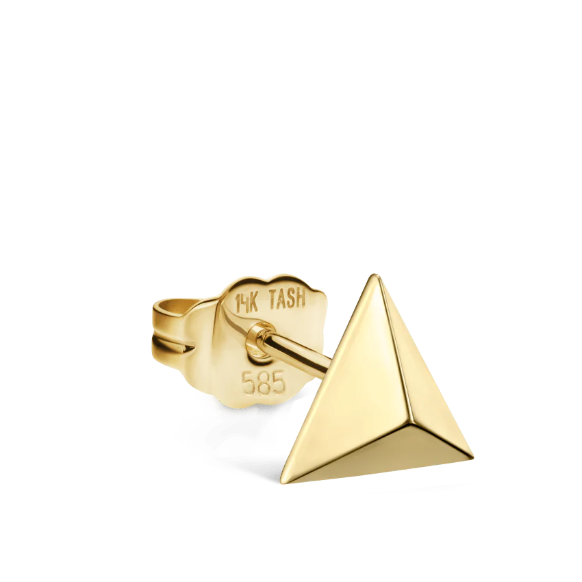 Faceted Triangle Stud Earring - Image 4