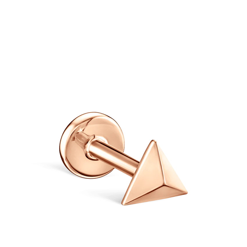Faceted Triangle Threaded Stud Earring - Image 40