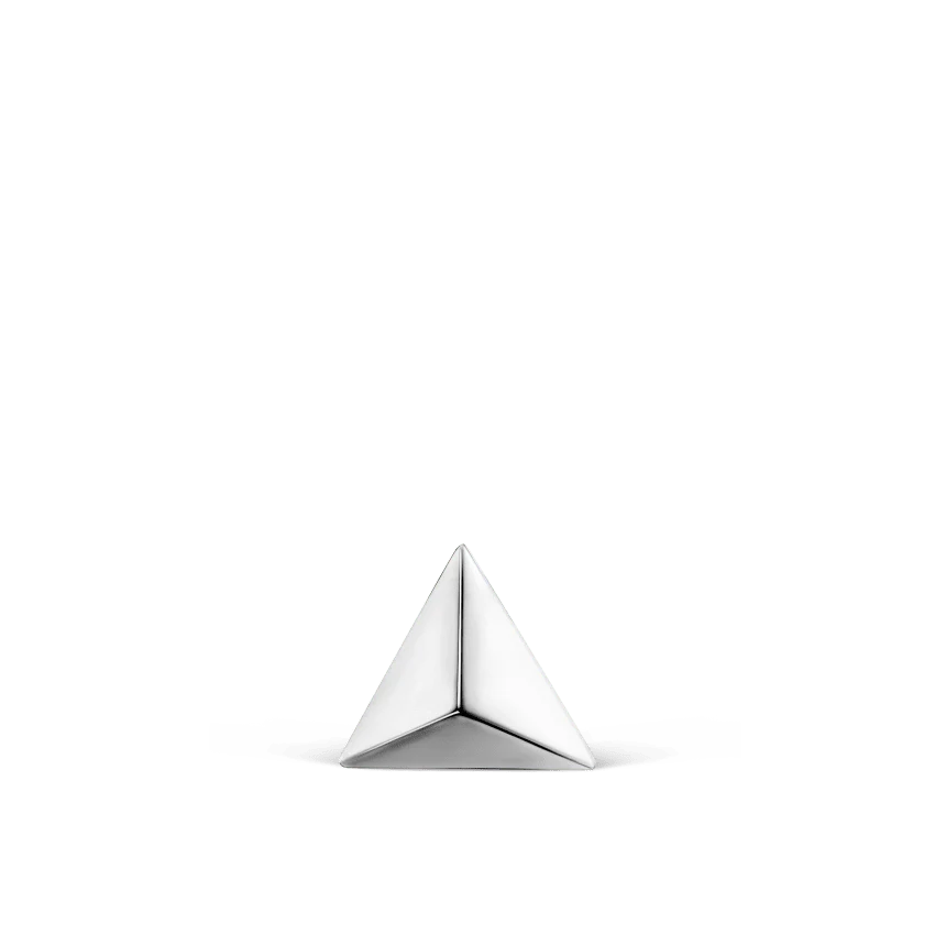 Faceted Triangle Threaded Stud Earring - Image 7