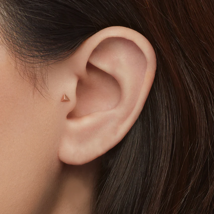 Faceted Triangle Threaded Stud Earring With Titanium Backing - Image 24