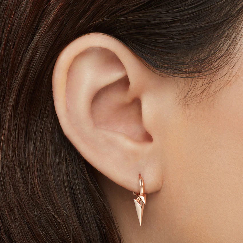 Faceted Triple Long Spike Hoop Earring - Image 26