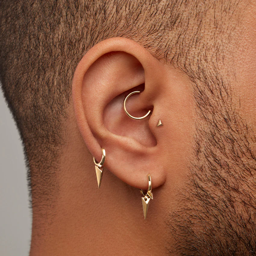 Faceted Triple Long Spike Hoop Earring - Image 55