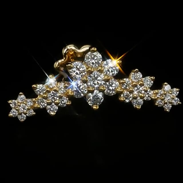 Five Flower Garland Diamond Threaded Stud Earring - Image 18