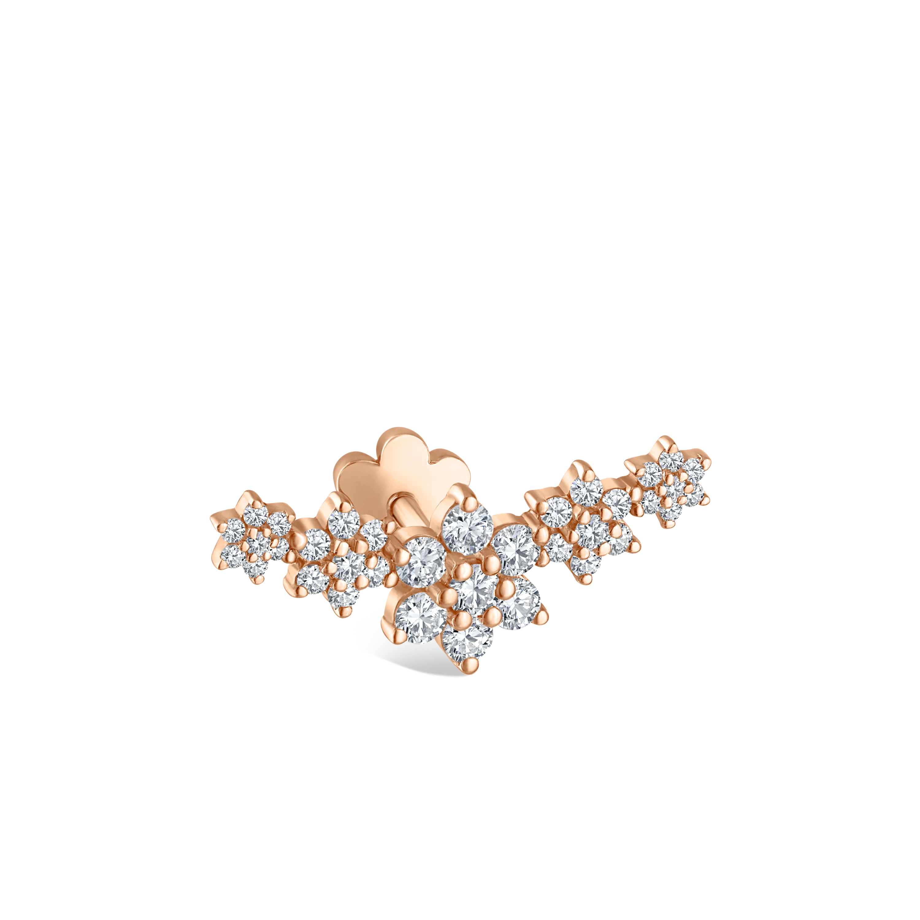 Five Flower Garland Diamond Threaded Stud Earring - Image 26