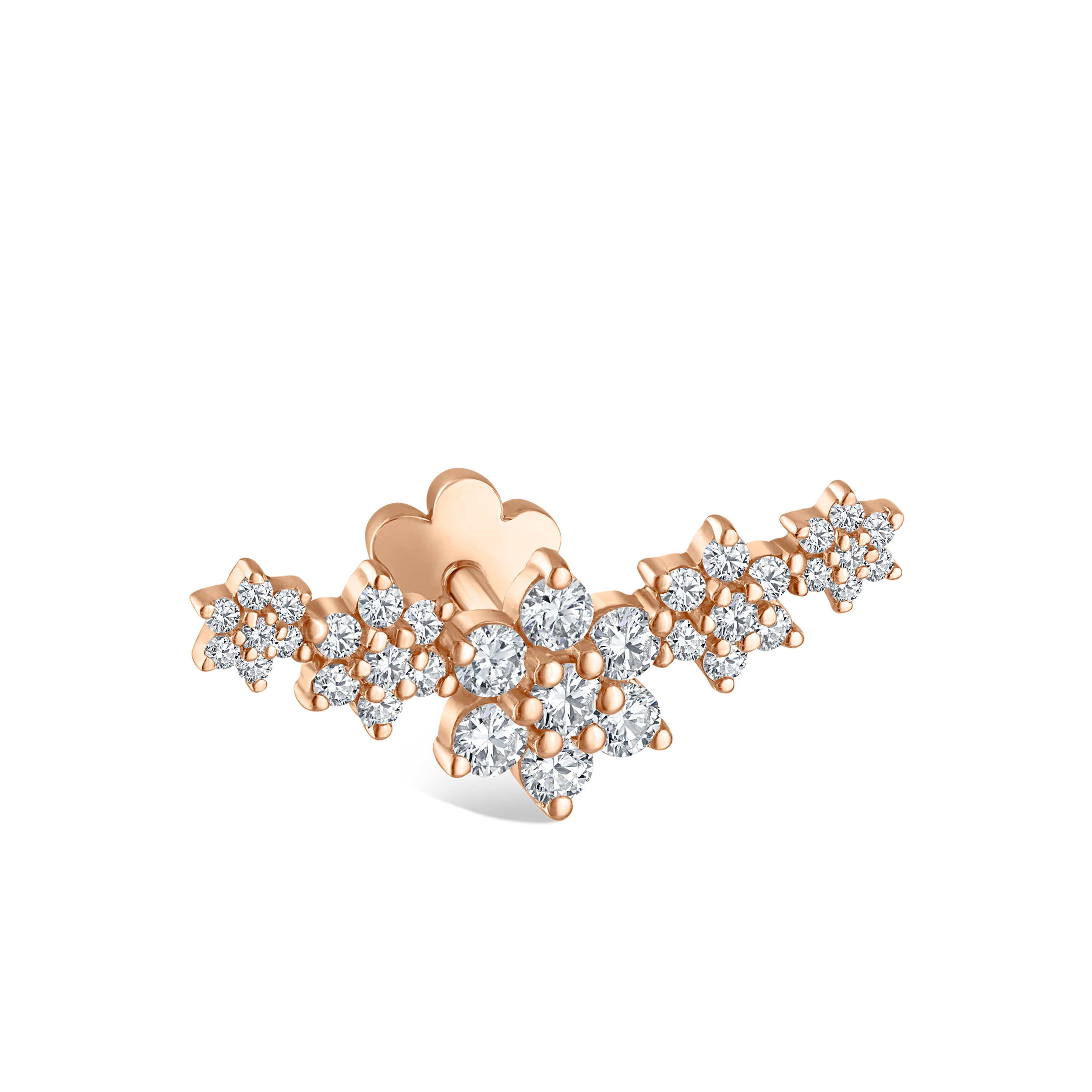 Five Flower Garland Diamond Threaded Stud Earring - Image 27