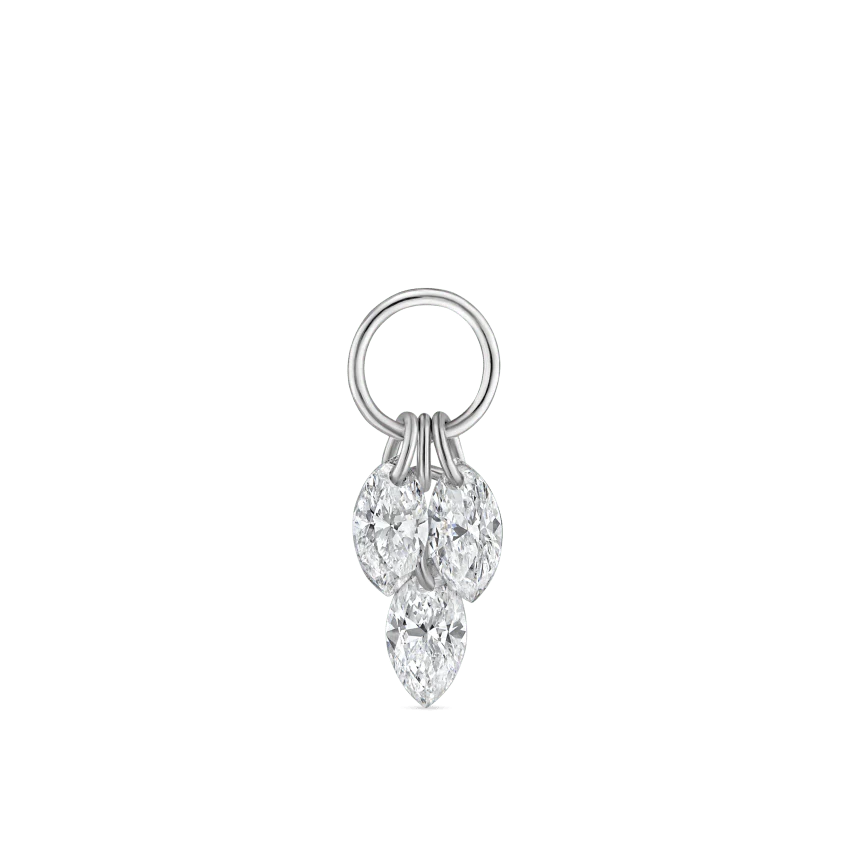 Floating Diamond Plume Charm