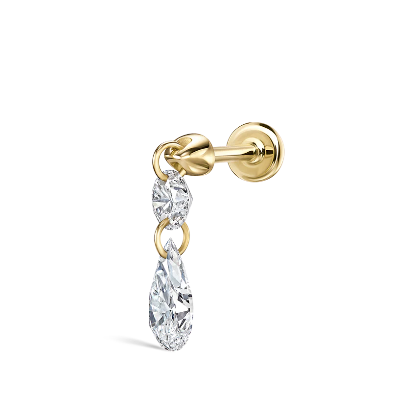 Floating Double Diamond Threaded Charm Earring - Image 19