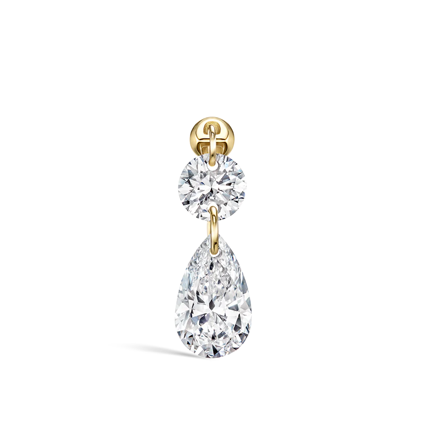 Floating Double Diamond Threaded Charm Earring - Image 21