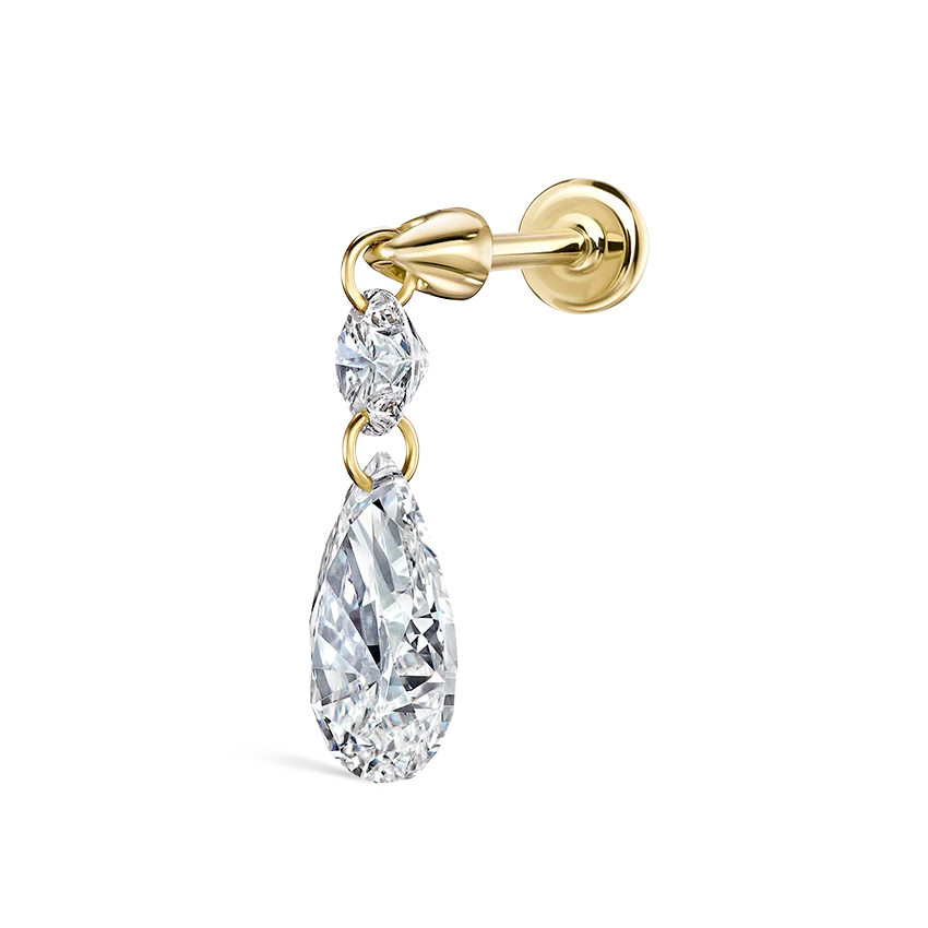 Floating Double Diamond Threaded Charm Earring - Image 28