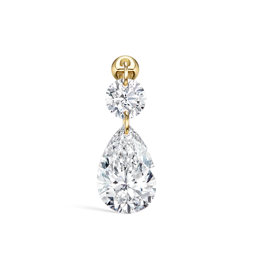 Floating Double Diamond Threaded Charm Earring - Image 29