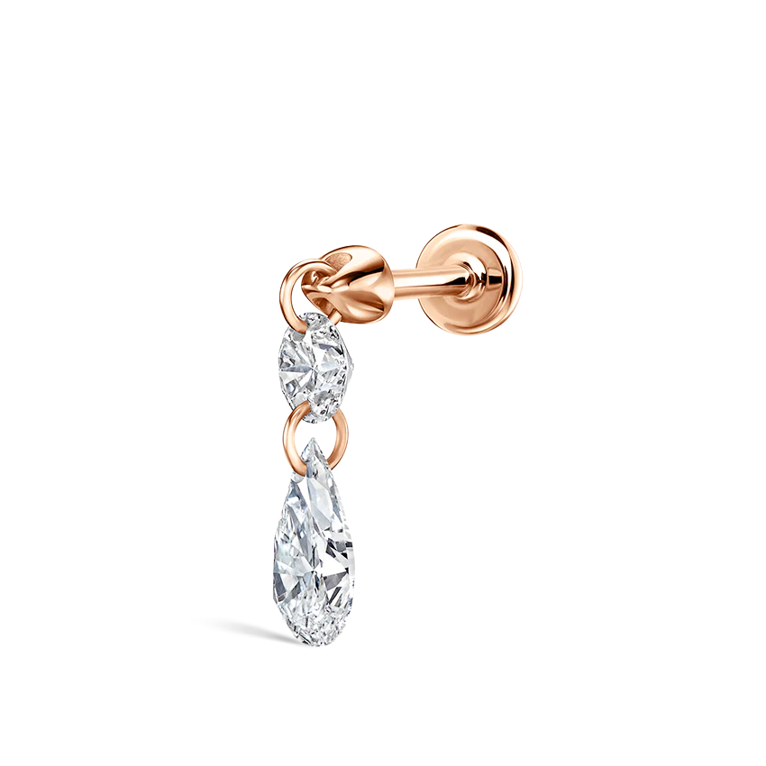 Floating Double Diamond Threaded Charm Earring - Image 35