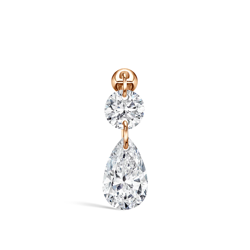 Floating Double Diamond Threaded Charm Earring - Image 37