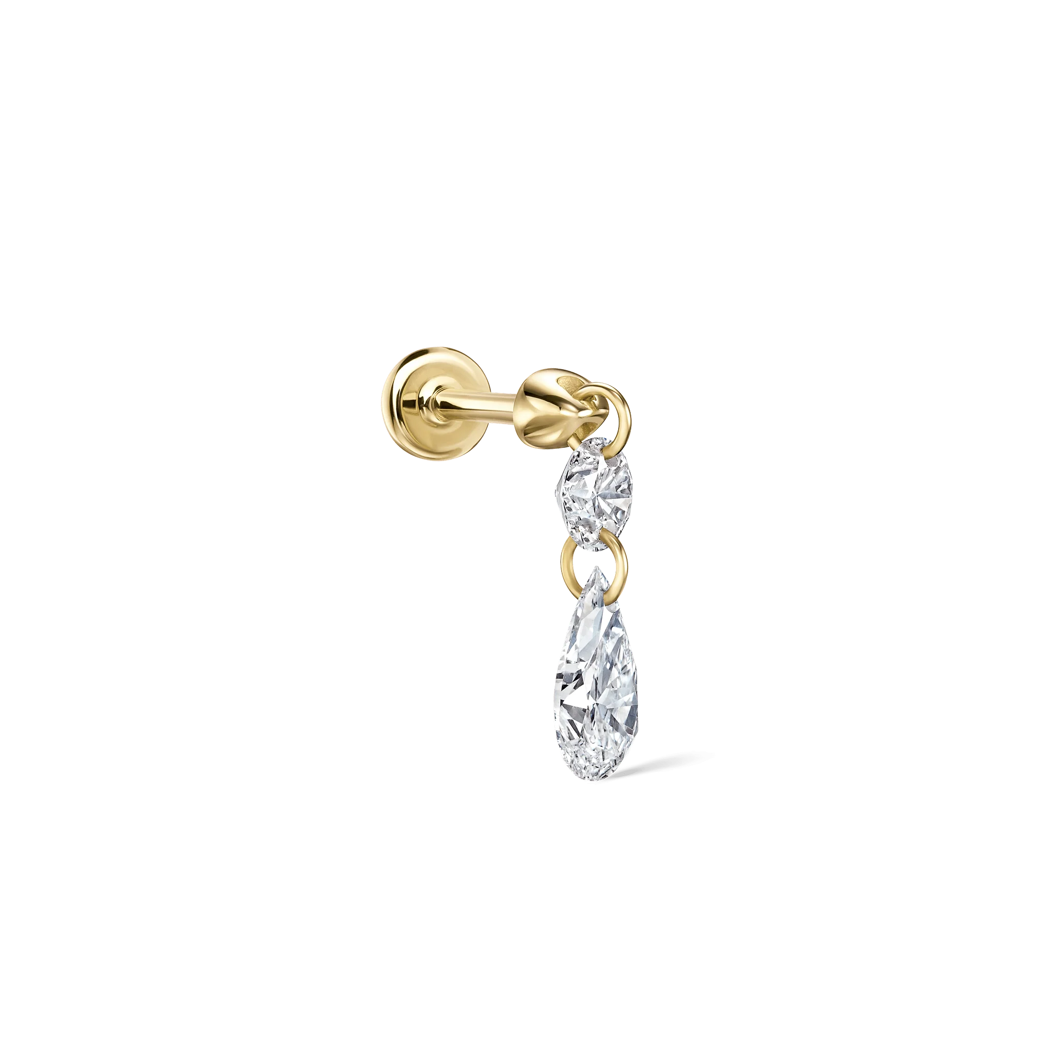 Floating Double Diamond Threaded Charm Earring - Image 53