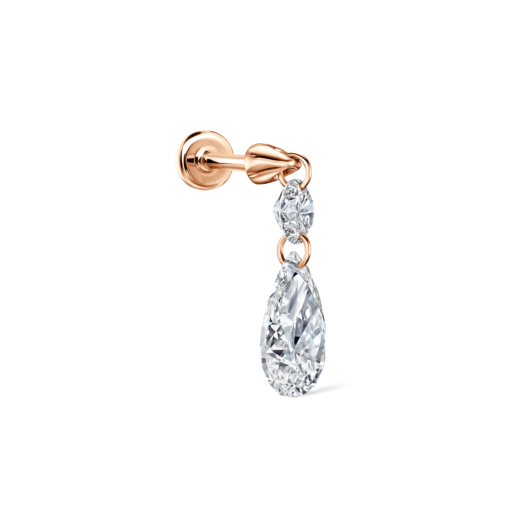 Floating Double Diamond Threaded Charm Earring - Image 54