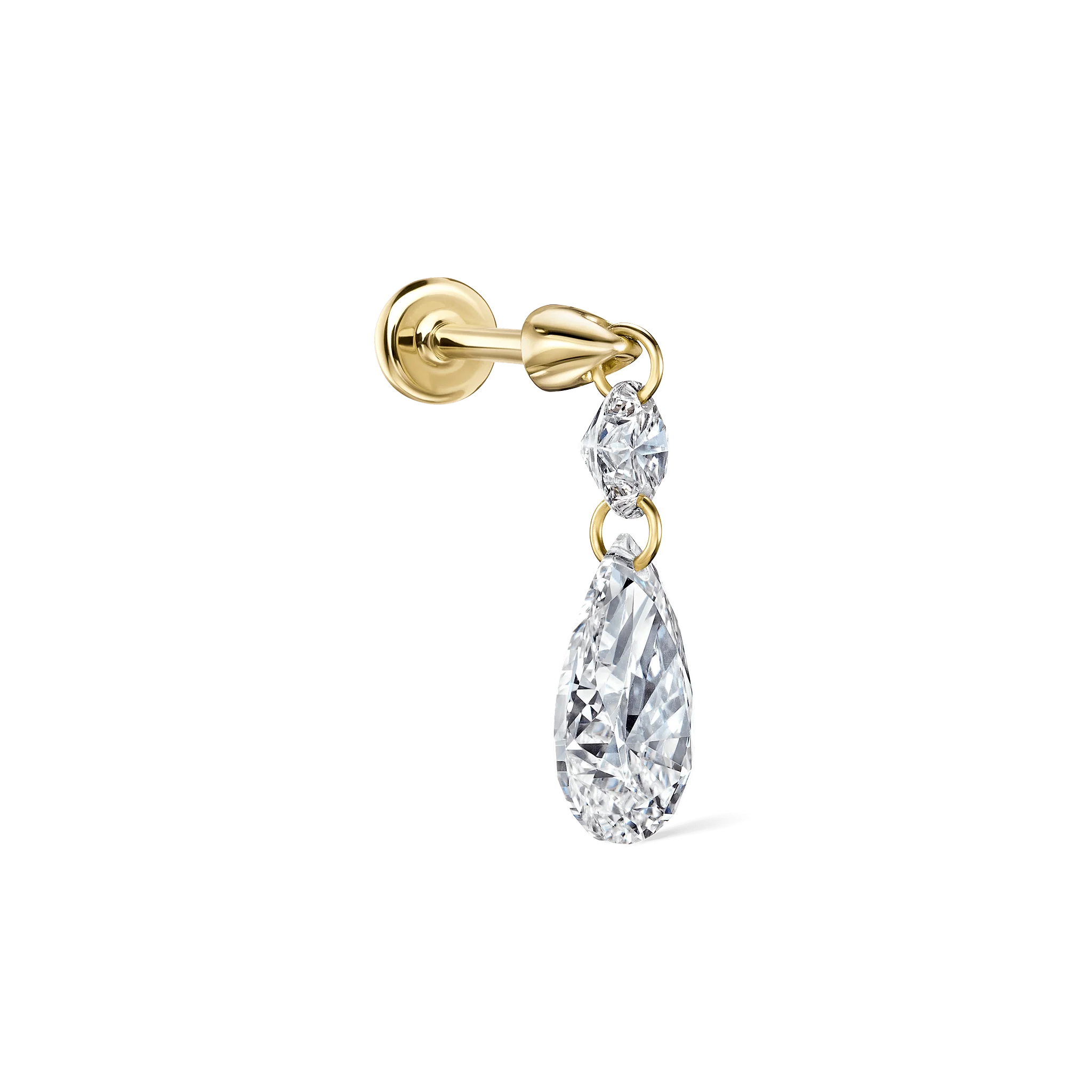 Floating Double Diamond Threaded Charm Earring - Image 56