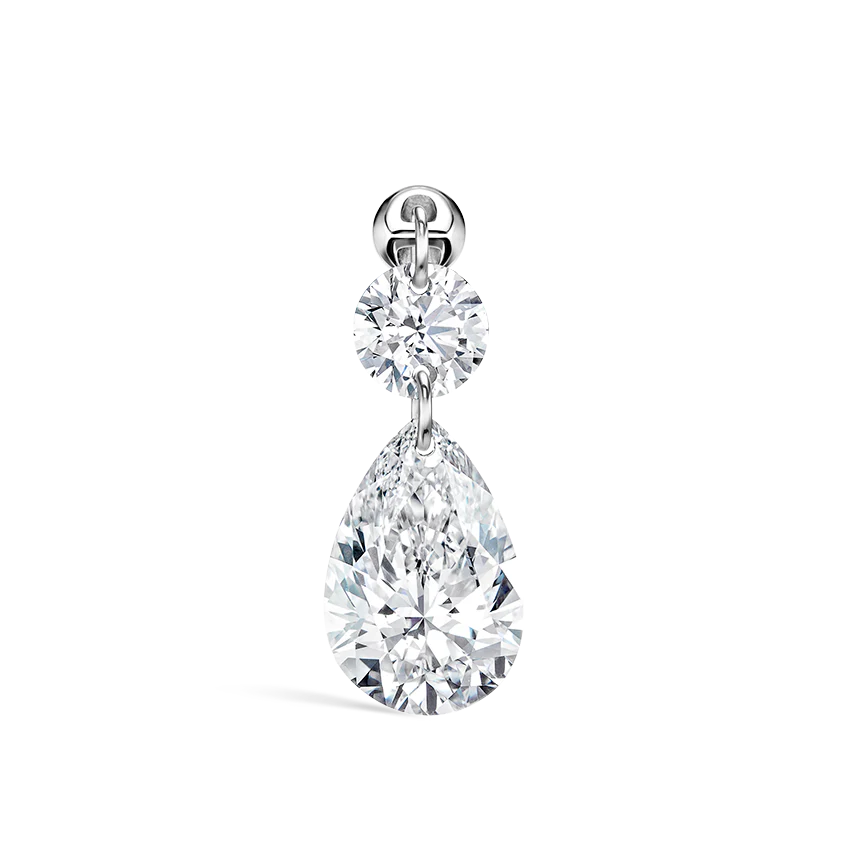 Floating Double Diamond Threaded Charm Earring With Titanium Backing - Image 13