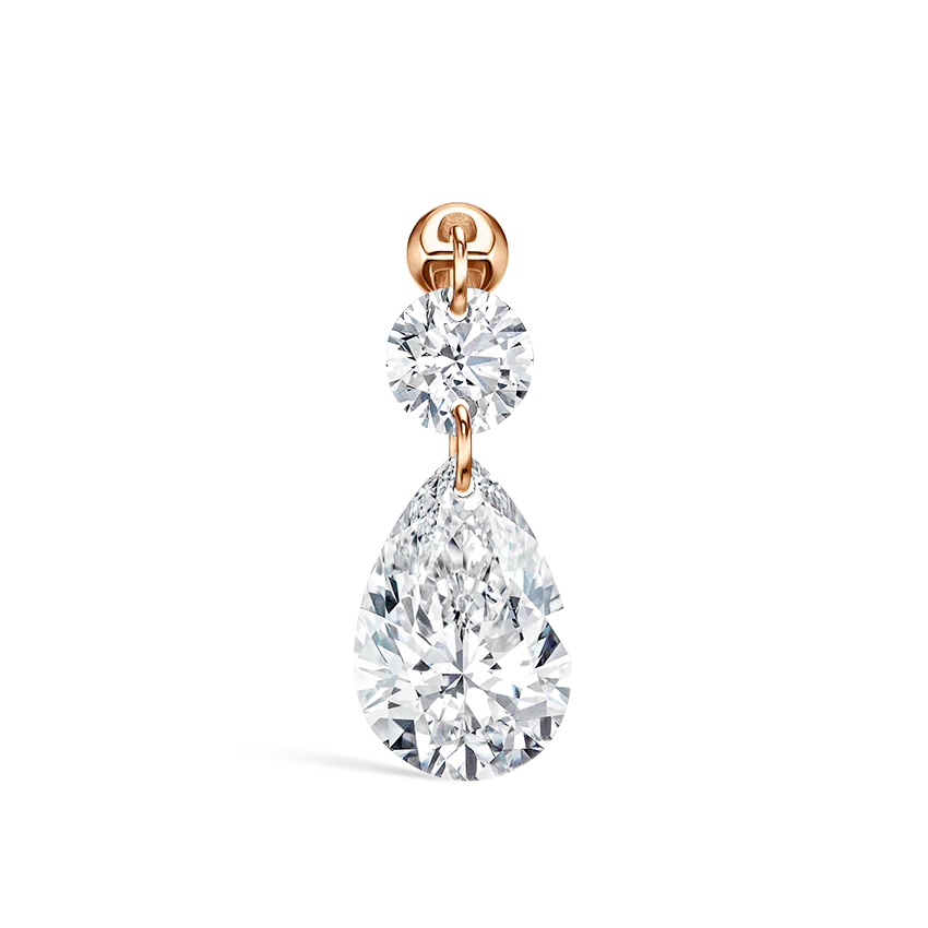 Floating Double Diamond Threaded Charm Earring With Titanium Backing - Image 45