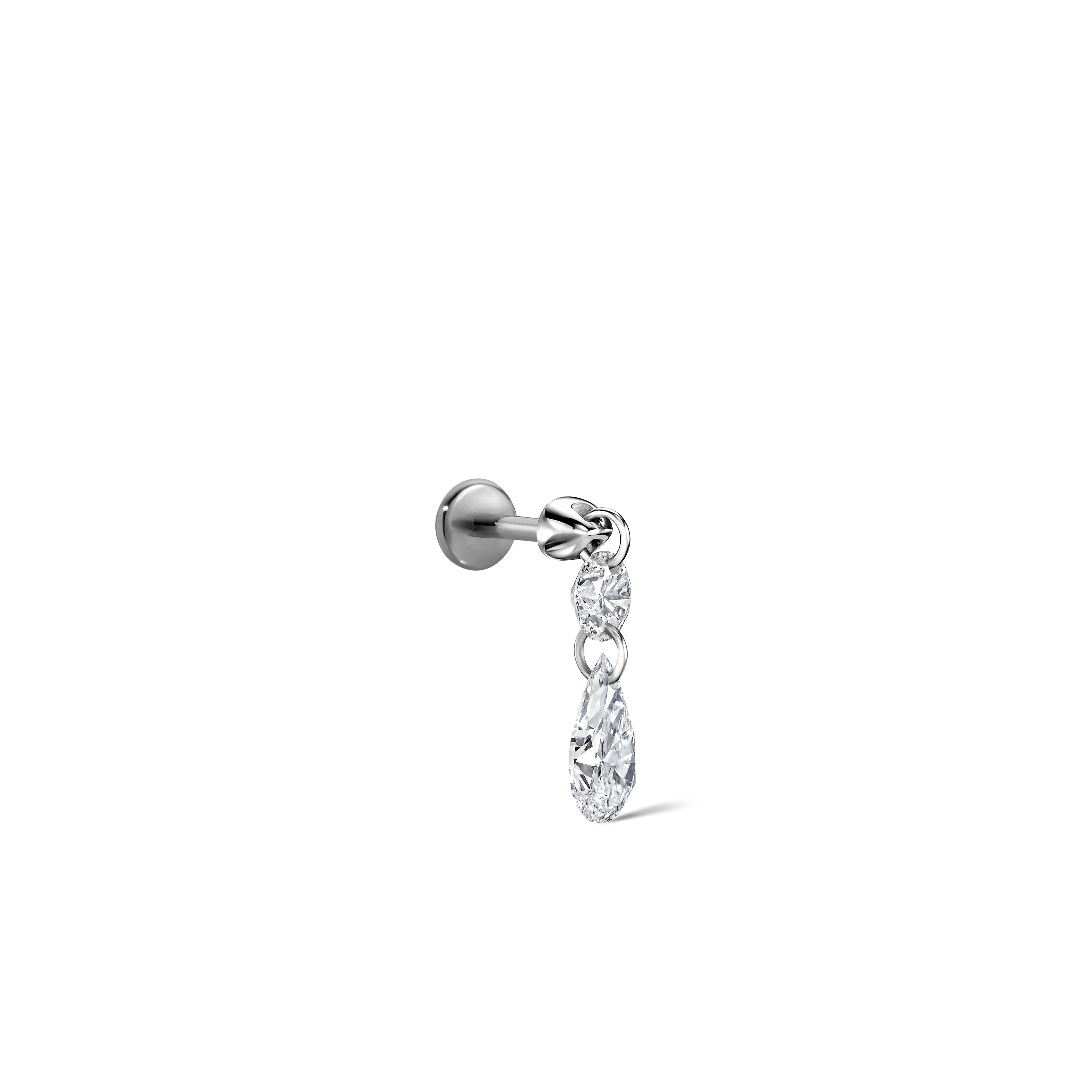 Floating Double Diamond Threaded Charm Earring With Titanium Backing - Image 53