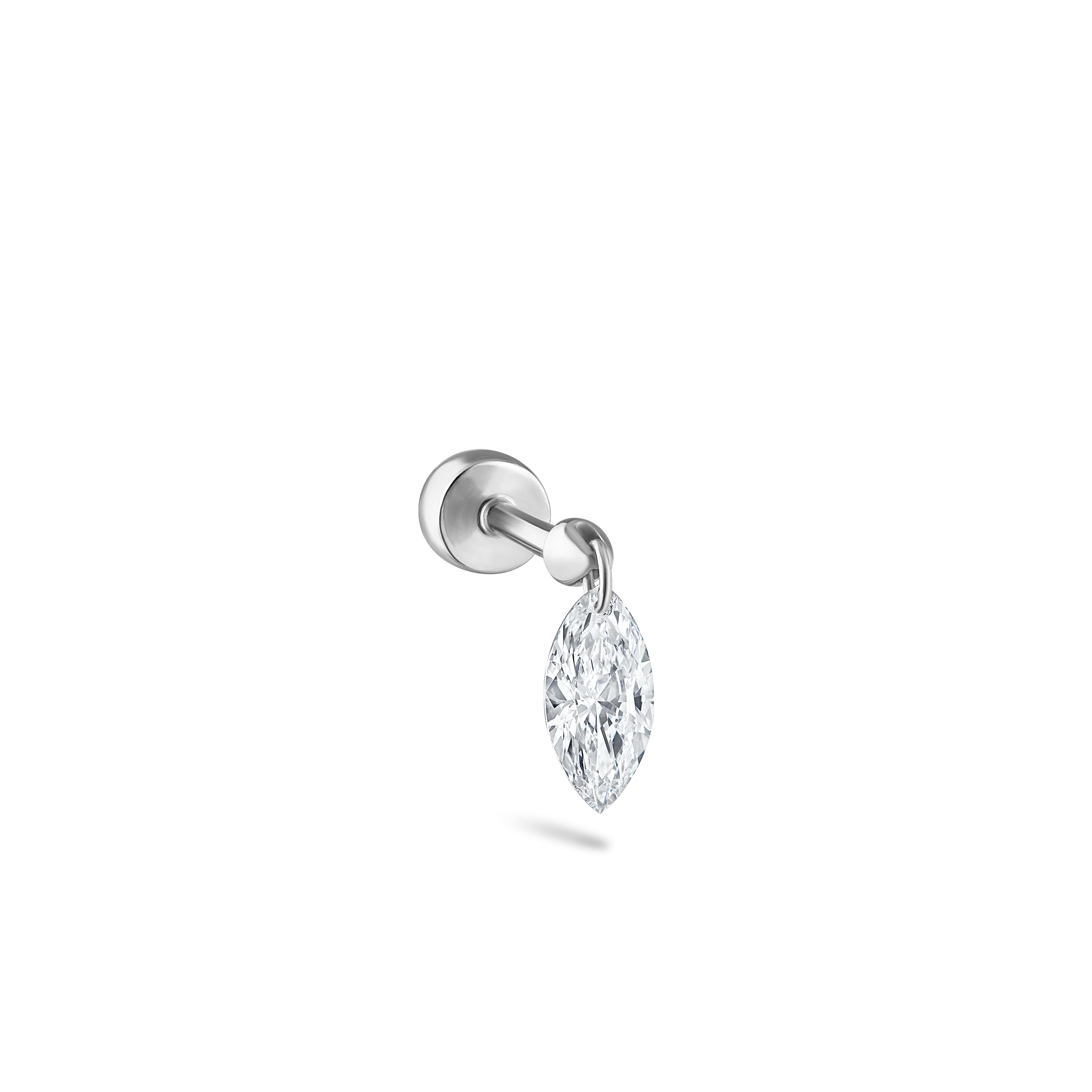 Floating Marquise Diamond Charm Threaded Stud Earring - Image 51