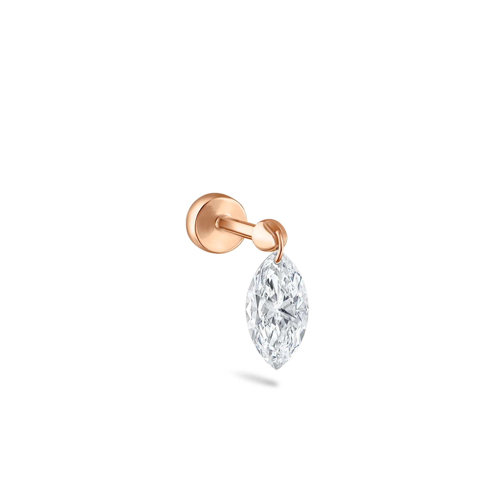 Floating Marquise Diamond Charm Threaded Stud Earring - Image 58