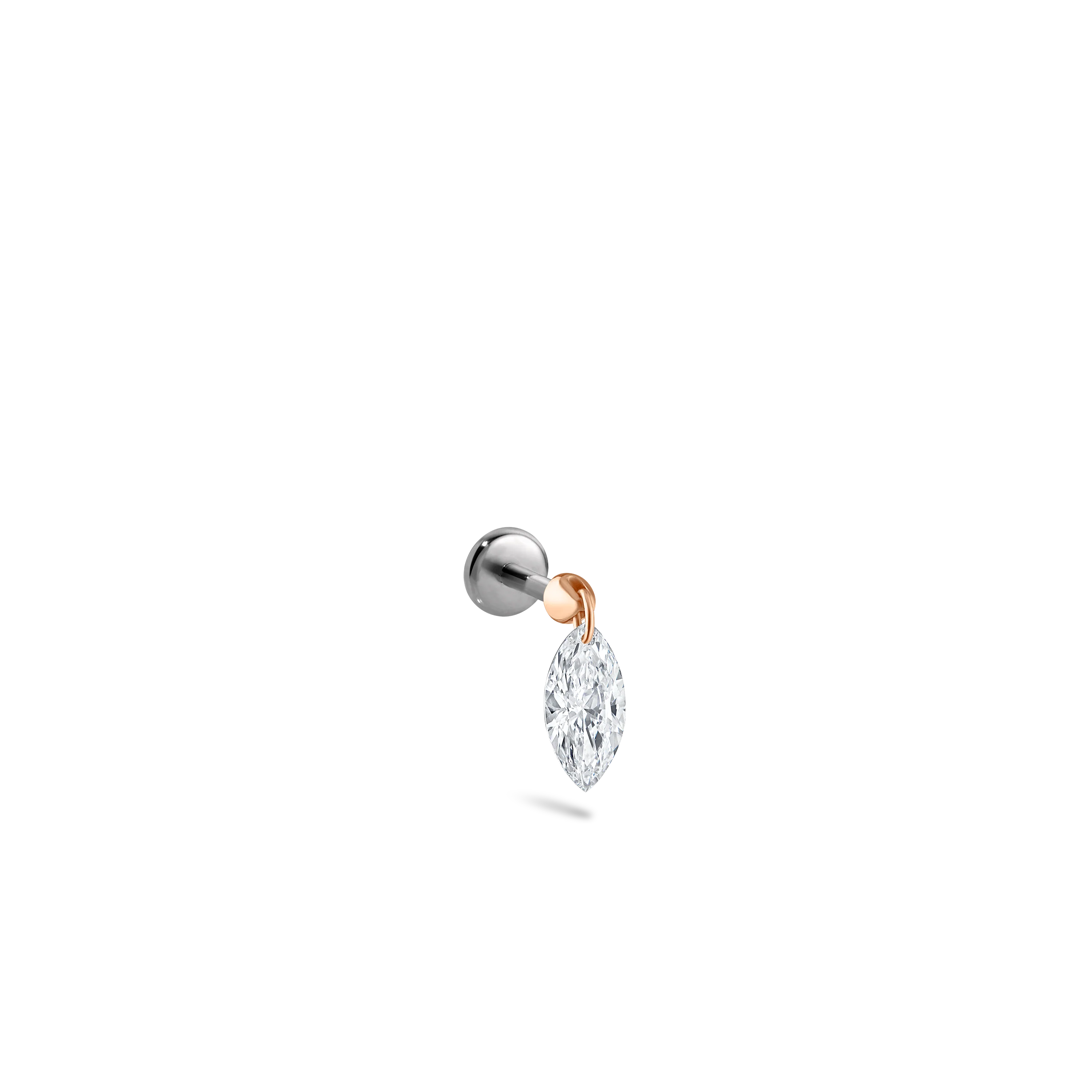 Floating Marquise Diamond Charm Threaded Stud Earring With Titanium Backing - Image 54