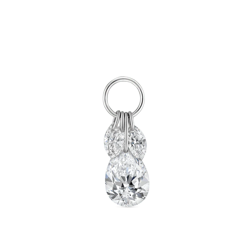 Floating Pear Diamond Plume Charm - Image 2