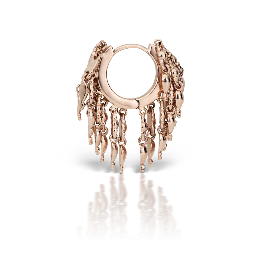 Gold Tassel Eternity Hoop Earring - Image 33