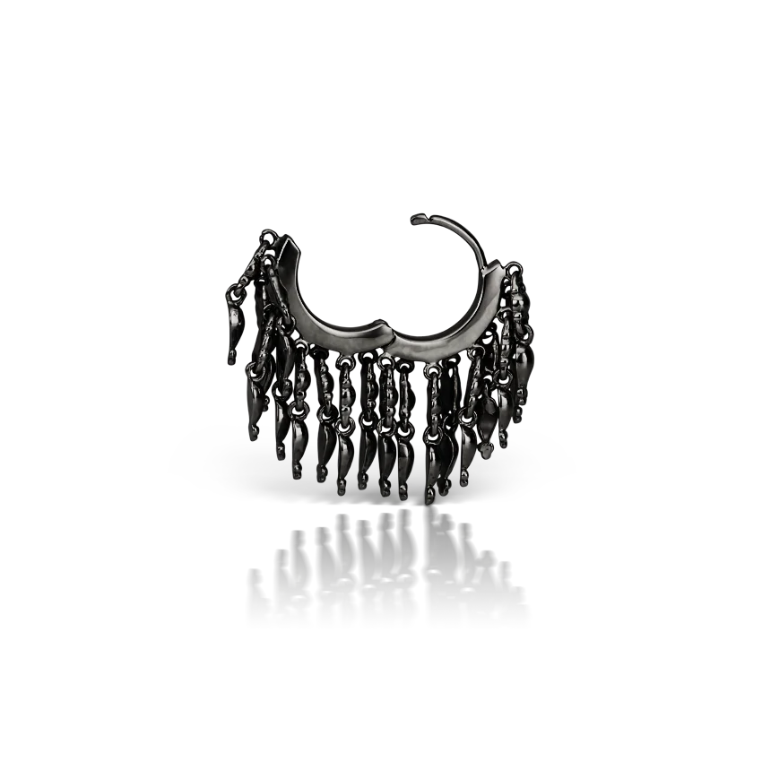 Gold Tassel Eternity Hoop Earring - Image 41
