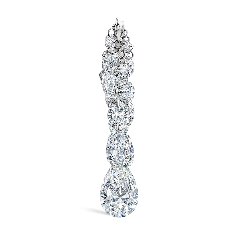 Grand Pear Floating Diamond Tassel - Image 3